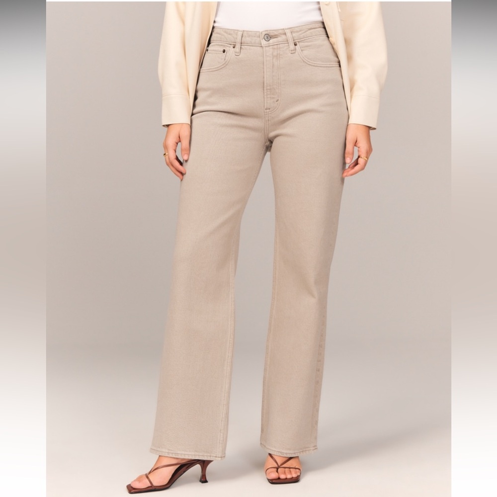 Abercrombie & Fitch Women's Tan Flare Jeans